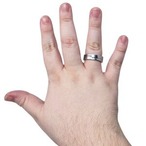 Vitaly “Gridlock” Stainless Steel Stackable Rings Set Size 13 Streetwear Minimal